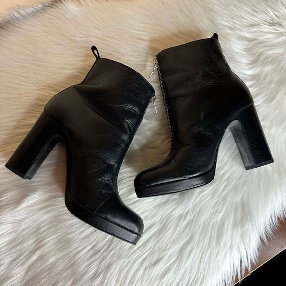 Zara Black Zip Front Ankle Boots Size 40/9 - Picture 12 of 14